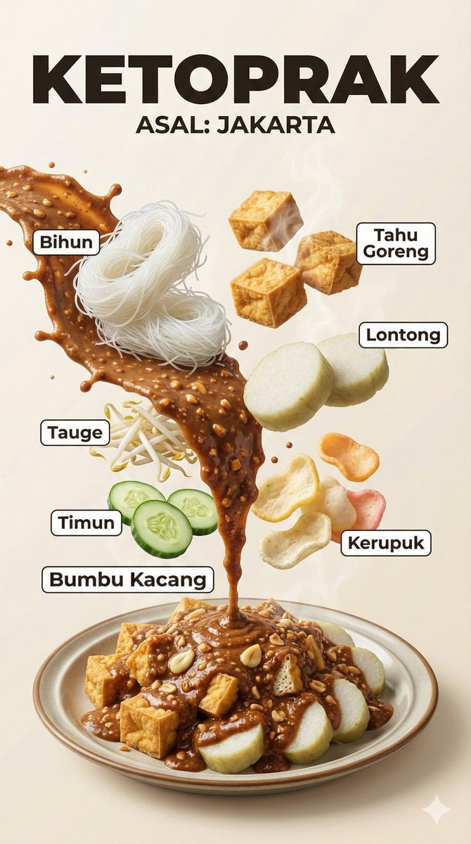 Hyper-Realistic Indonesian Food Infographic Poster