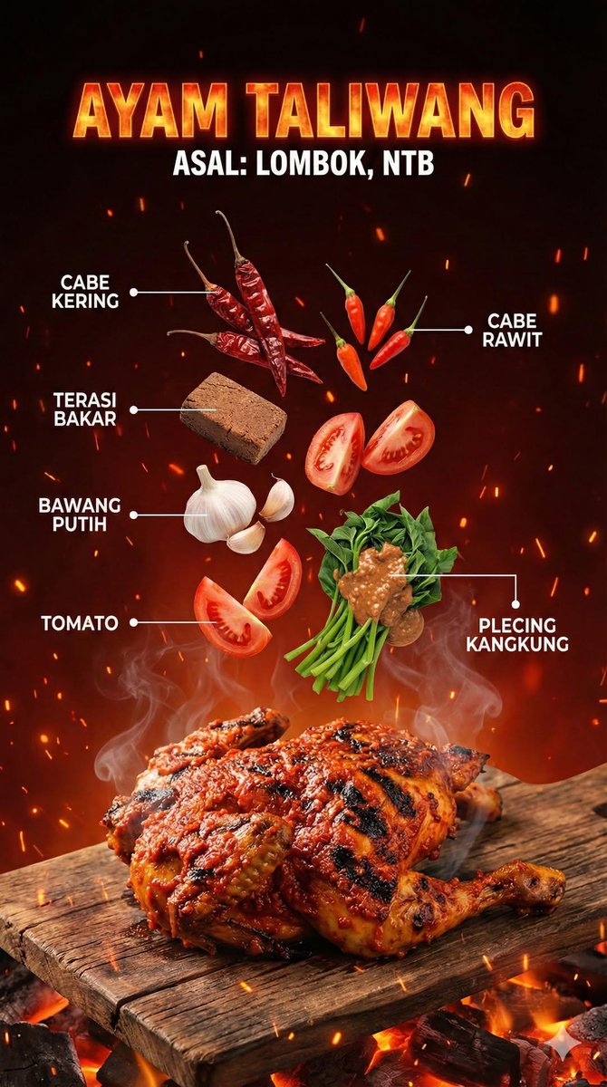 Hyper-Realistic Indonesian Food Infographic Poster — example 2