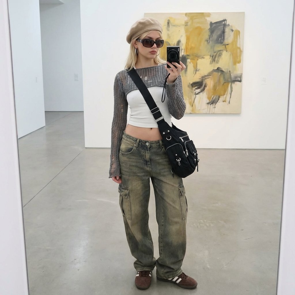 Art Gallery Mirror Selfie Fashion Editorial — example 1