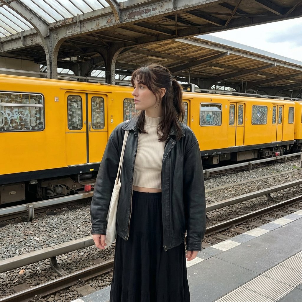 Candid street photography on a train platform