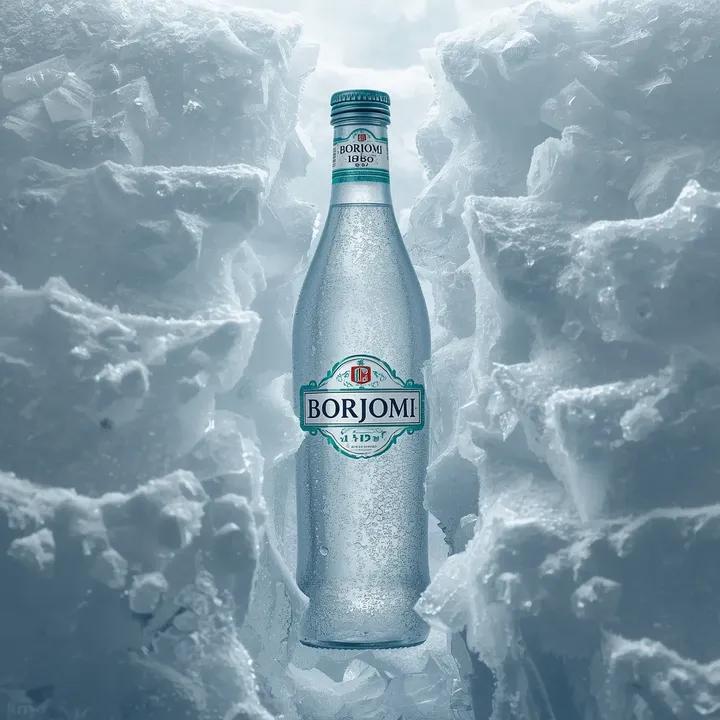 Hyperrealistic Product Photography Prompt (Borjomi Water) — example 1