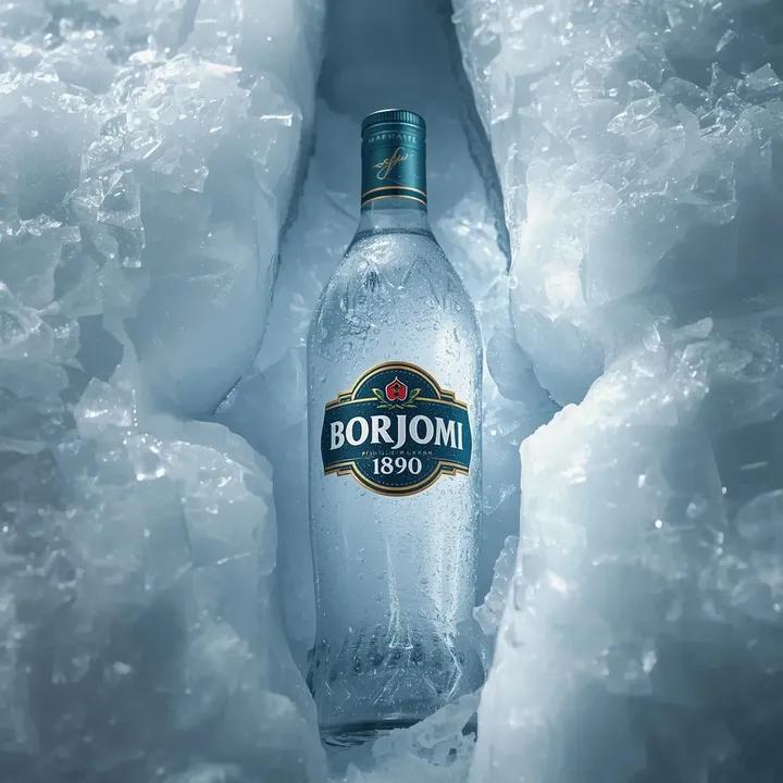 Hyperrealistic Product Photography Prompt (Borjomi Water) — example 2