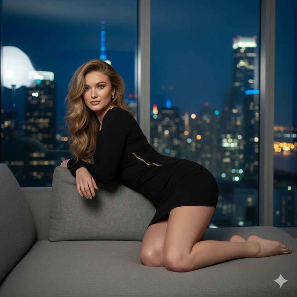 Sultry Night City Penthouse Portrait — example 3