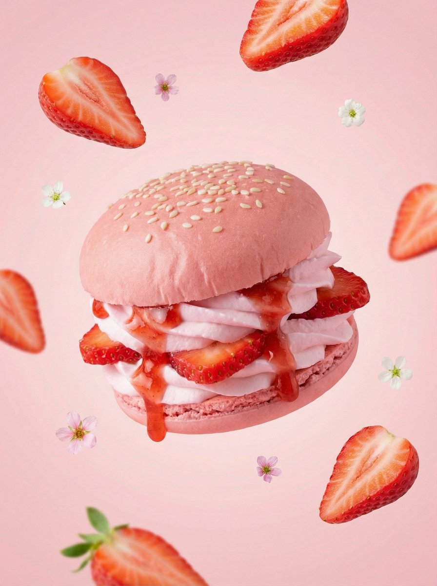Hyper-Realistic Fruit Dessert Burger — example 1