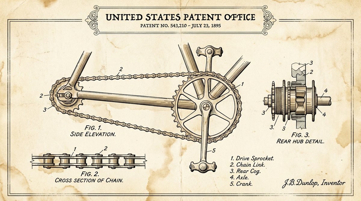 Vintage Patent Drawing Technical Illustration — example 2