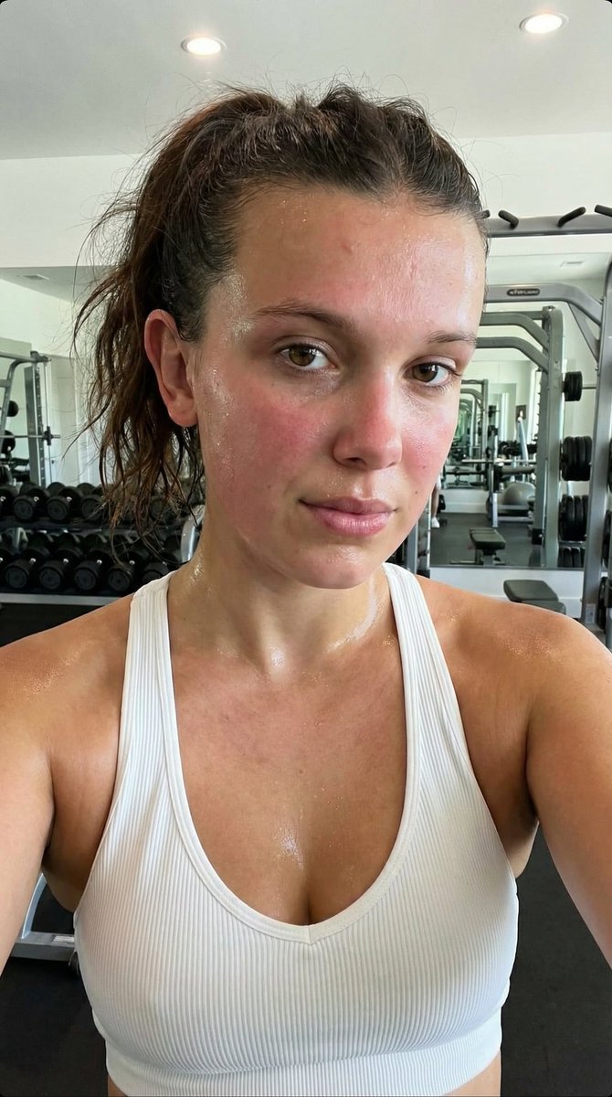 Photorealistic Post-Workout Sadie Sink Selfie — example 2