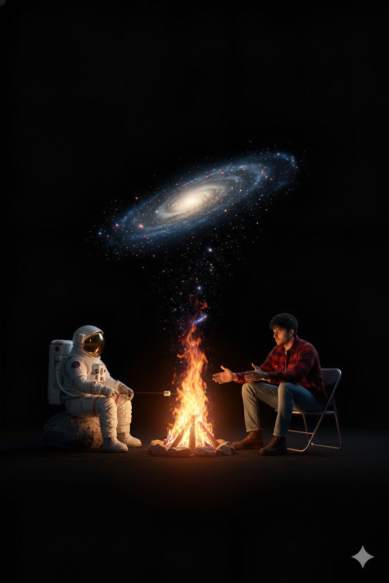 Surreal Campfire in Cosmic Void — example 1