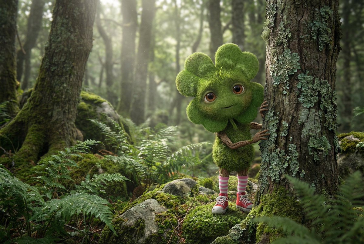 Elusive Irish Critter with Clover Head Prompt — example 1