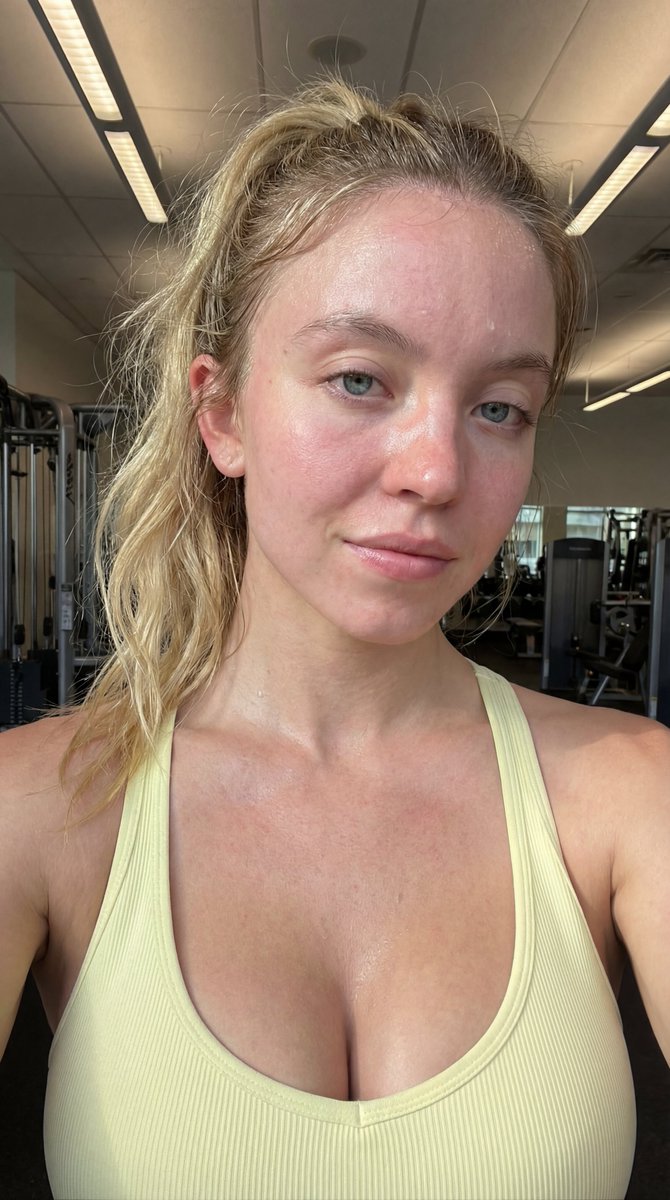 Ana de Armas Post-Workout Gym Selfie Portrait — example 3