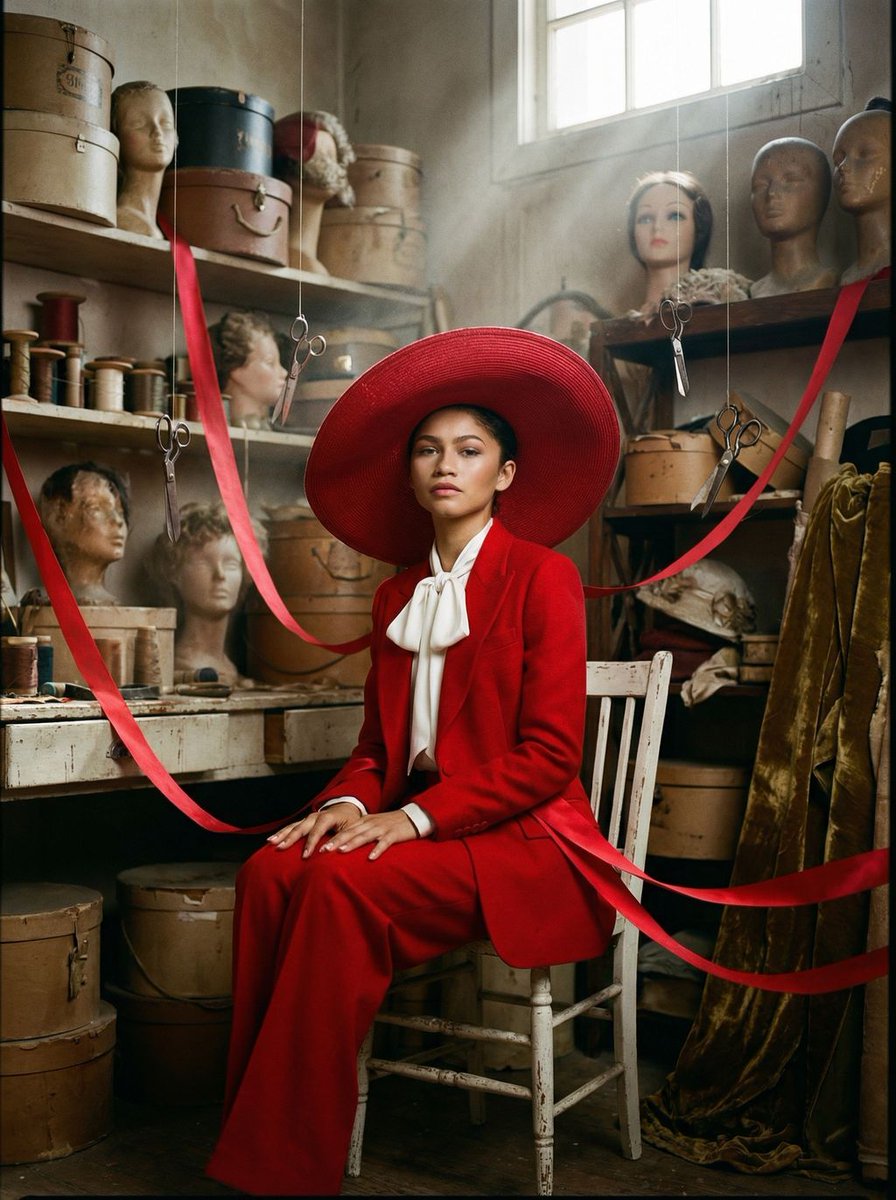Zendaya Crimson Archive Fashion Editorial Prompt — example 1