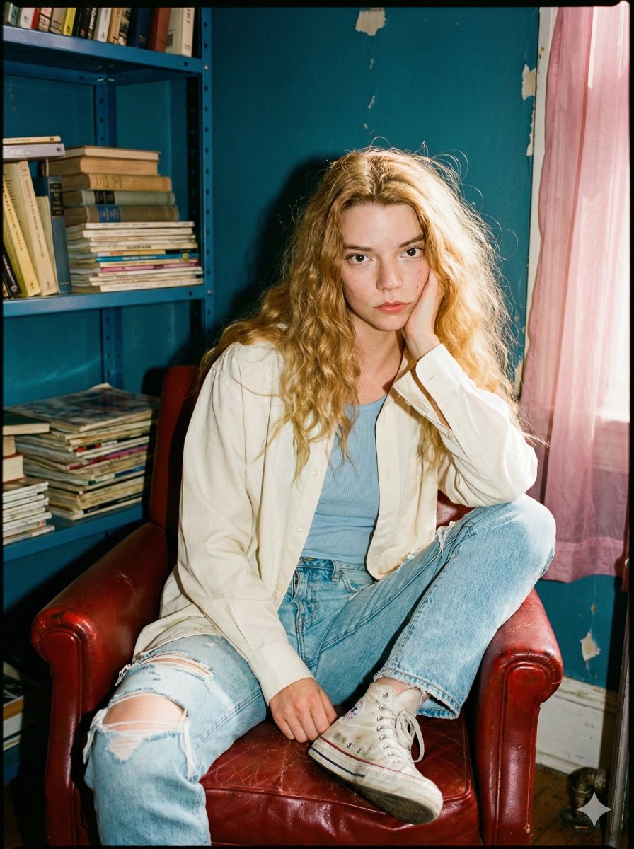 Raw street photography portrait with film aesthetic — example 3