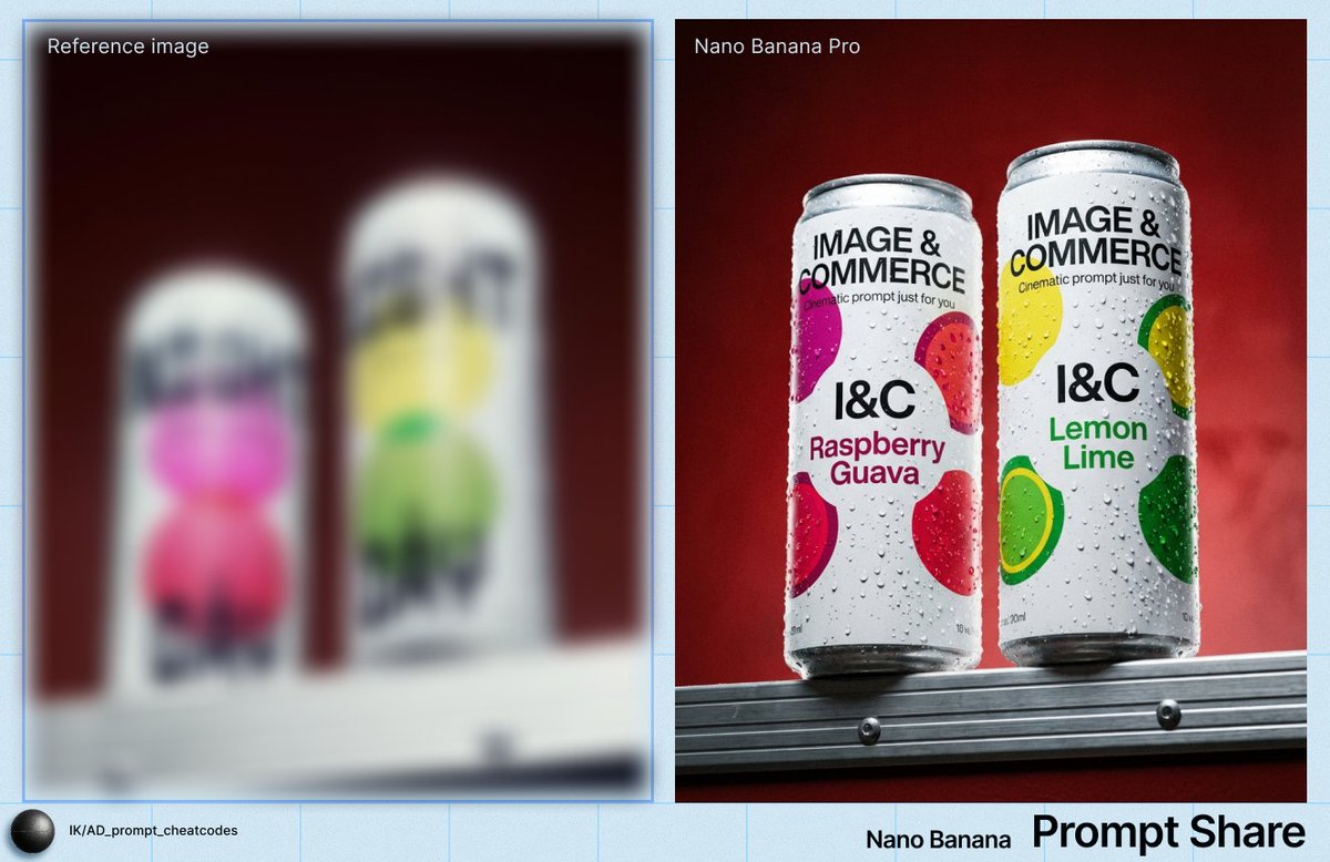 Two Soda Cans Product Photography Prompt