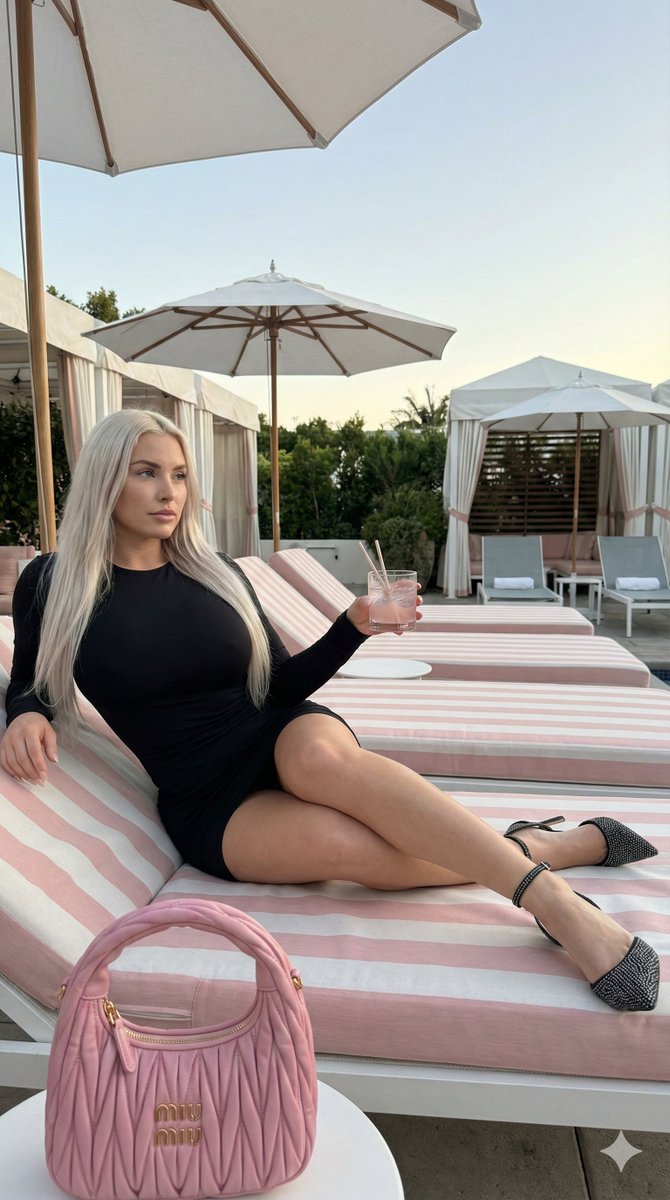 Quiet Luxury Poolside Portrait (Detailed JSON Structure) — example 2
