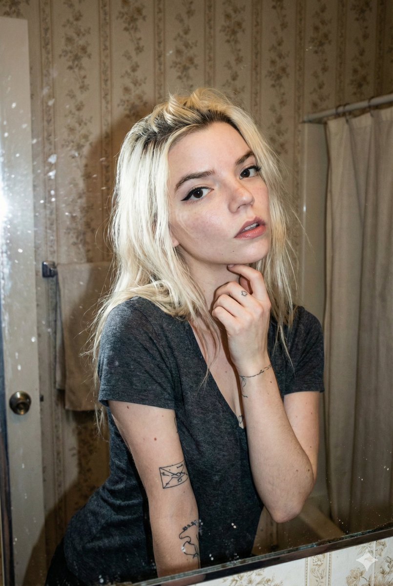 Grungy Flash Mirror Selfie with Tattoos — example 3