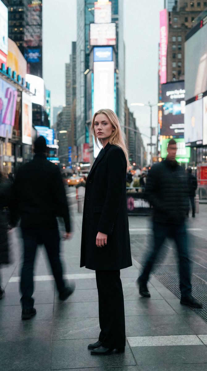 High Fashion Magazine Pictorial in Times Square — example 1