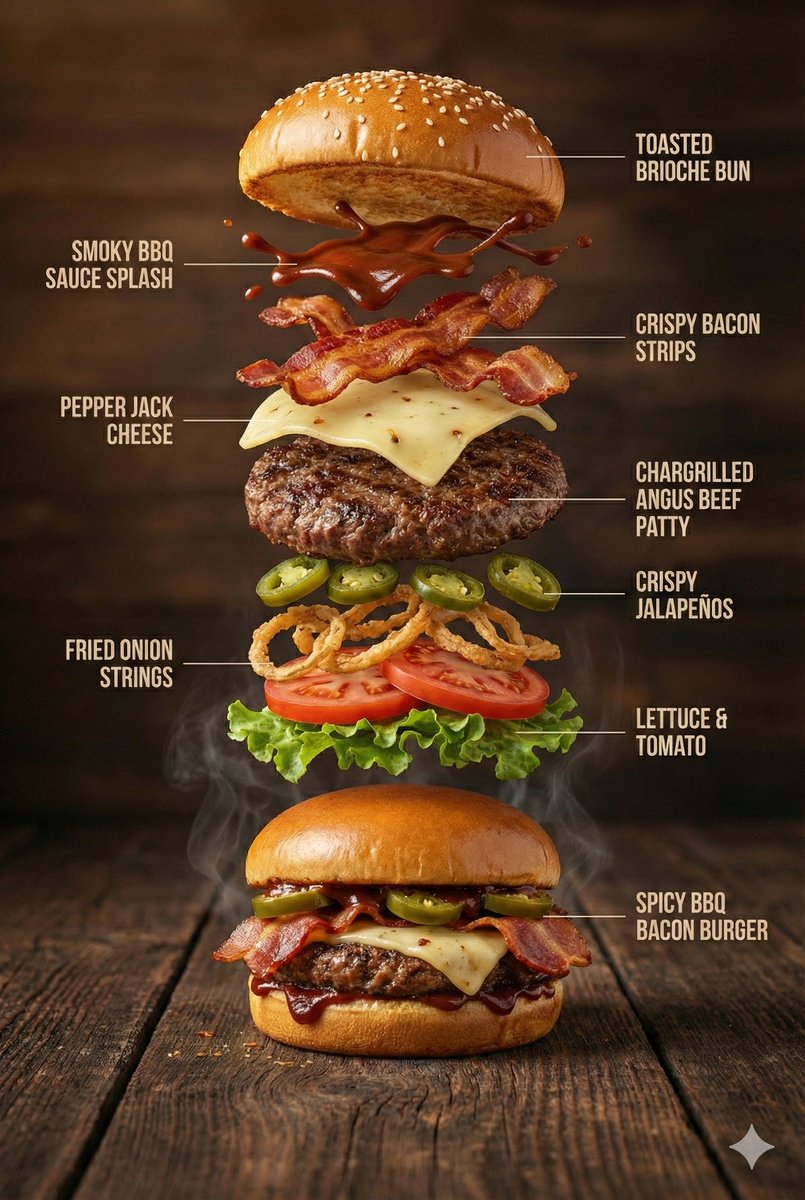 Hyper-Realistic Gourmet Burger Infographic — example 2
