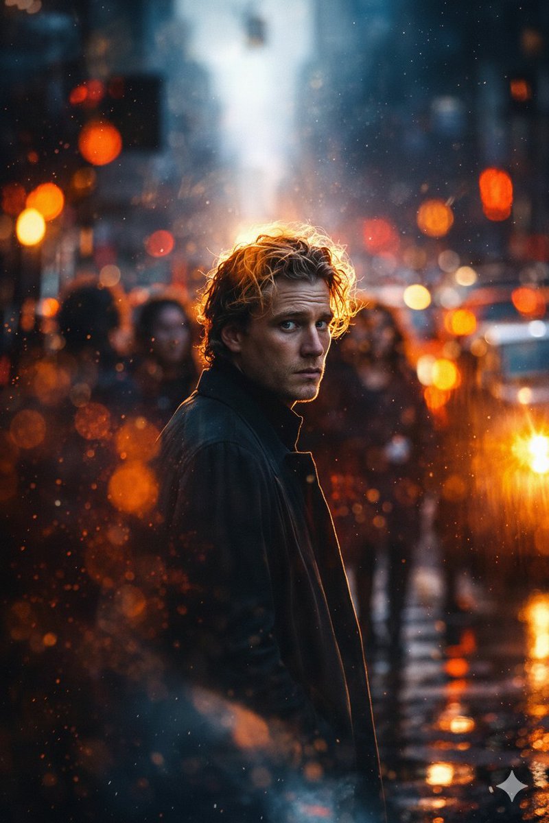 Cinematic Rainy City Portrait Prompt — example 1