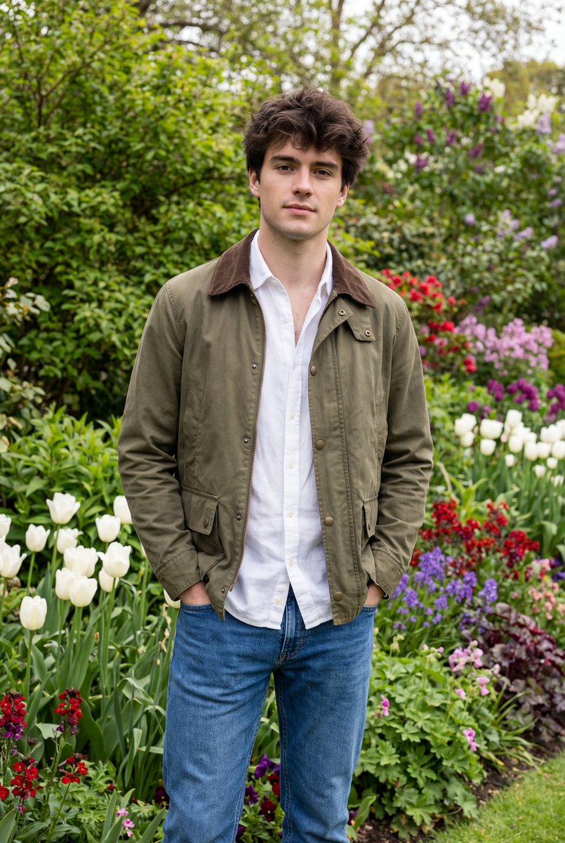 Natural Editorial Portrait of a Man in a Garden — example 1