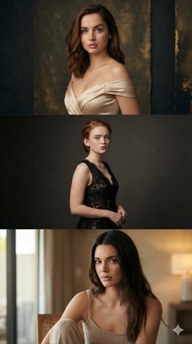 Three Celebrity Fashion Editorial Portraits — example 4