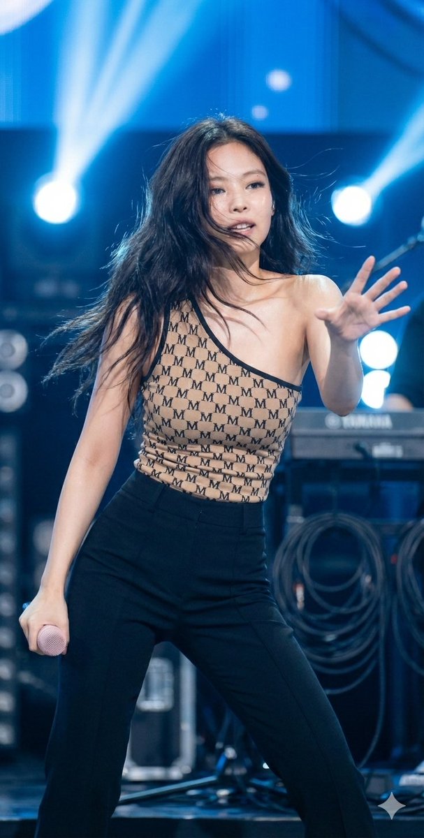 Dynamic Editorial Portrait of Jennie Kim in Monogram Bodysuit — example 1
