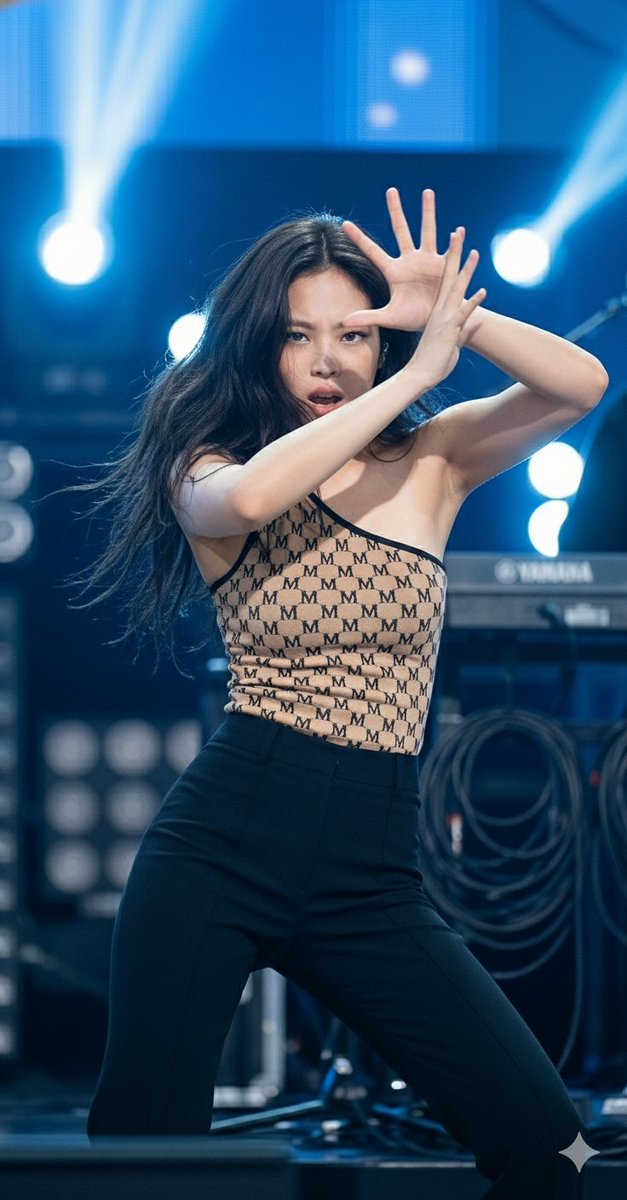 Dynamic Editorial Portrait of Jennie Kim in Monogram Bodysuit — example 3