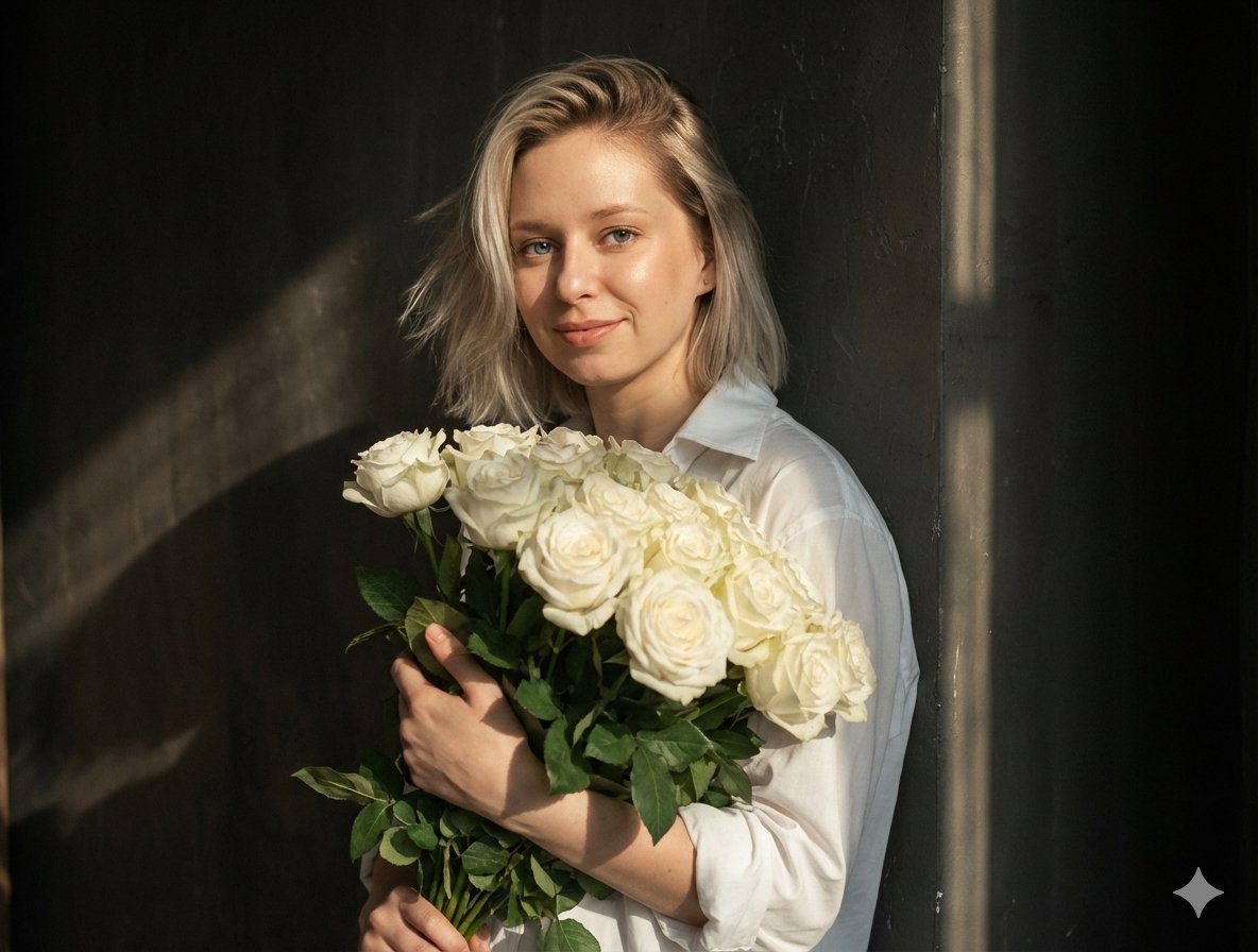 Cinematic Portrait with High-Contrast Window Light — example 1