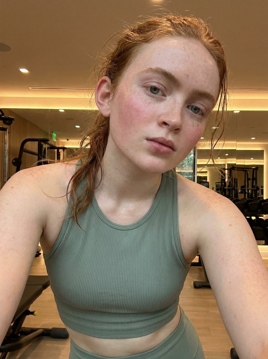 Photorealistic Post-Workout Selfie in Upscale Gym — example 2