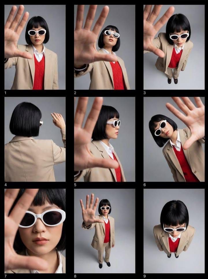 Editorial Fashion Contact Sheet with Perspective Distortion