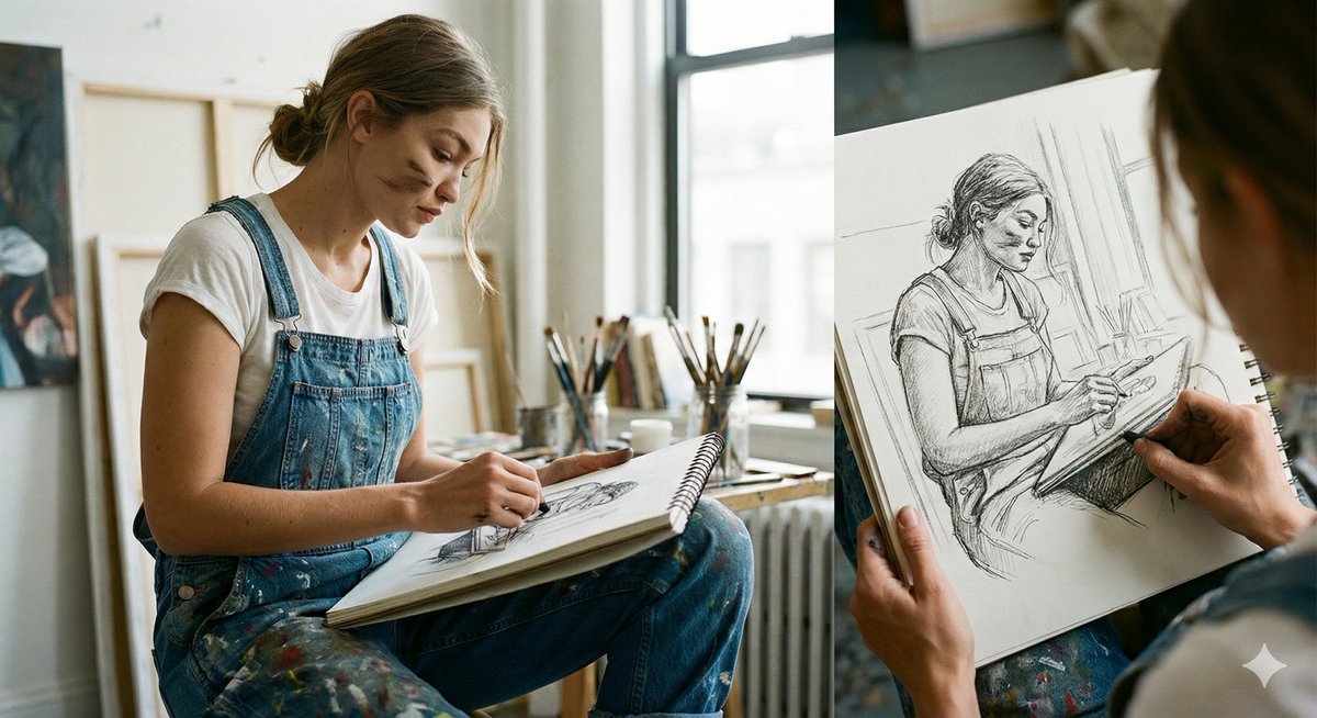 Cinematic Realism: Dual Scene Self-Portrait Concept