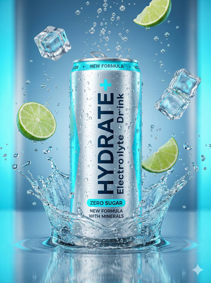 Hyper-Realistic Commercial Product Photography Showcase (Yogurt & Electrolyte) — example 2