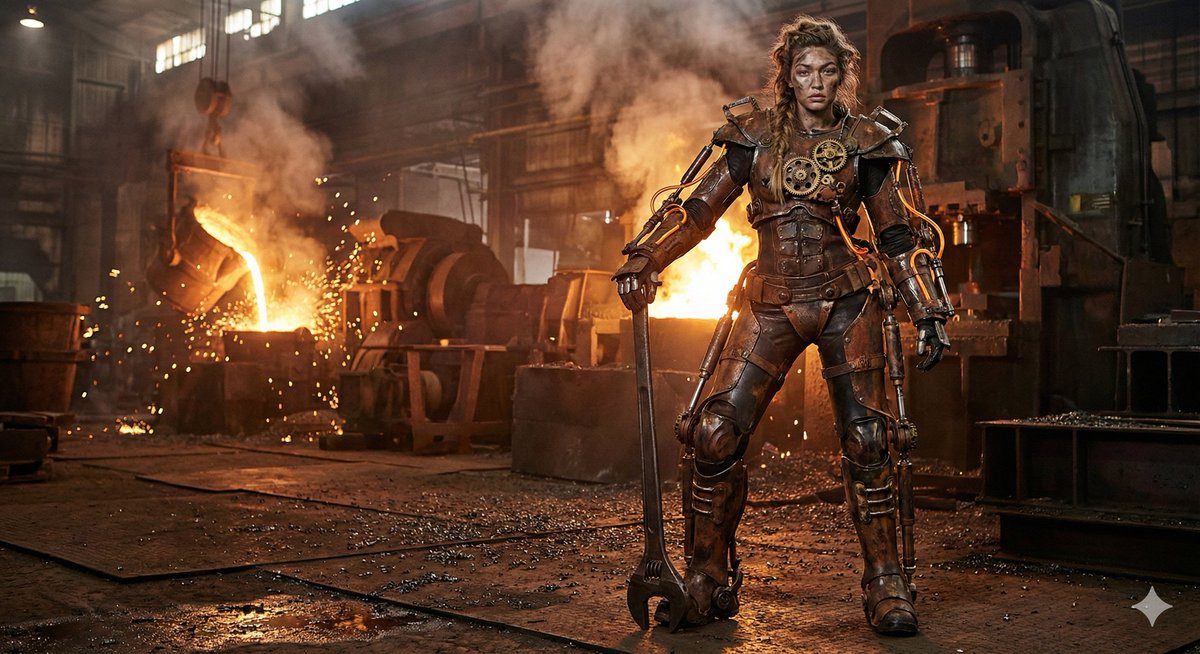 Ultra-Realistic Cinematic Steampunk Sci-Fi Editorial — example 1