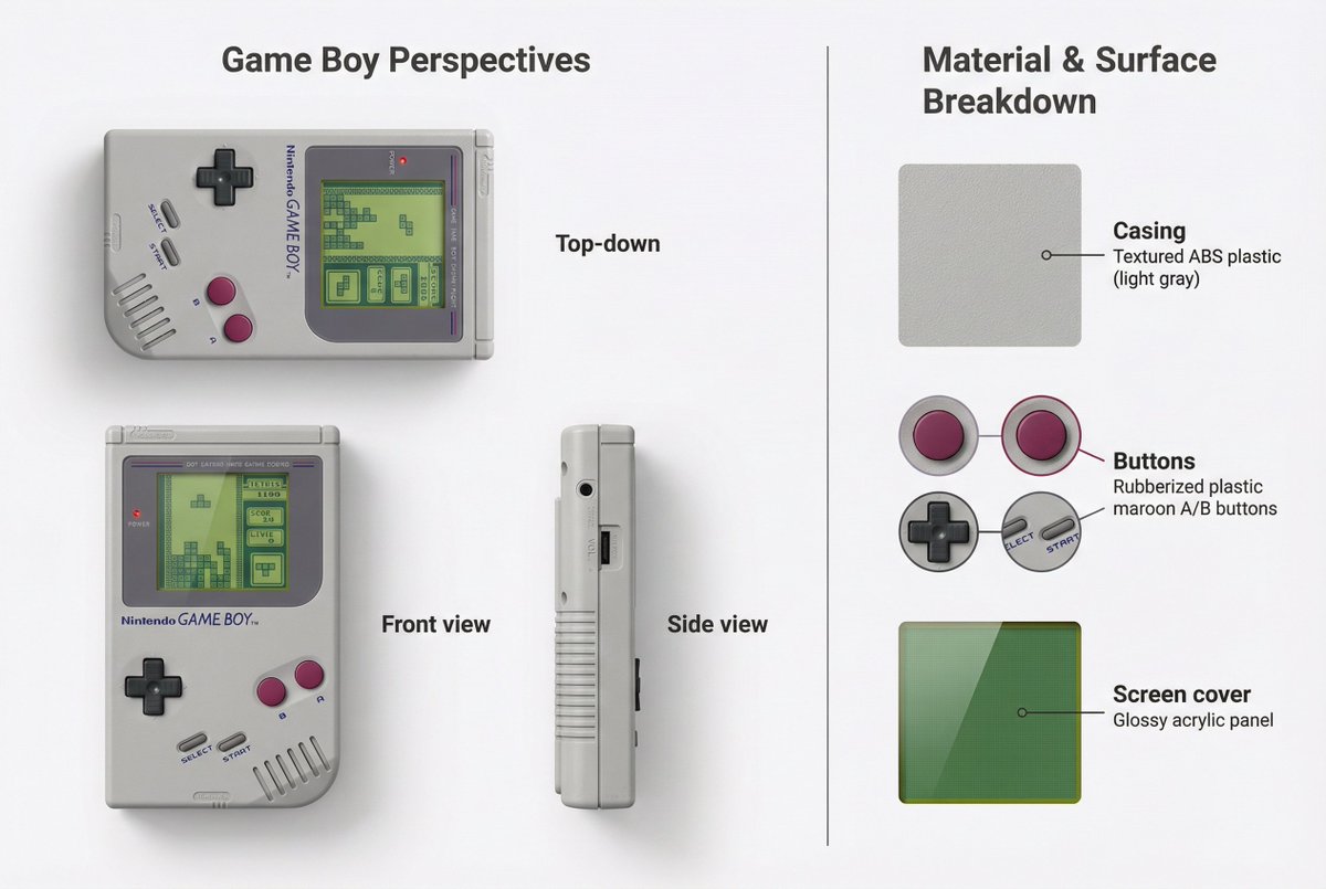Nintendo Game Boy Product Showcase Infographic with Tetris — example 1
