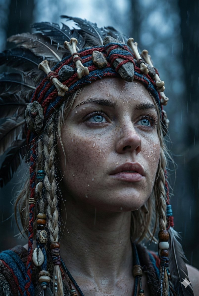 Ultra-Realistic Cinematic Close-up of Tribal Warrior Woman — example 2