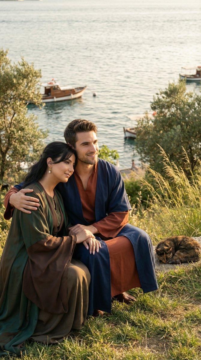 Cinematic Historical Romance: Ottoman Couple by the Bosphorus — example 1