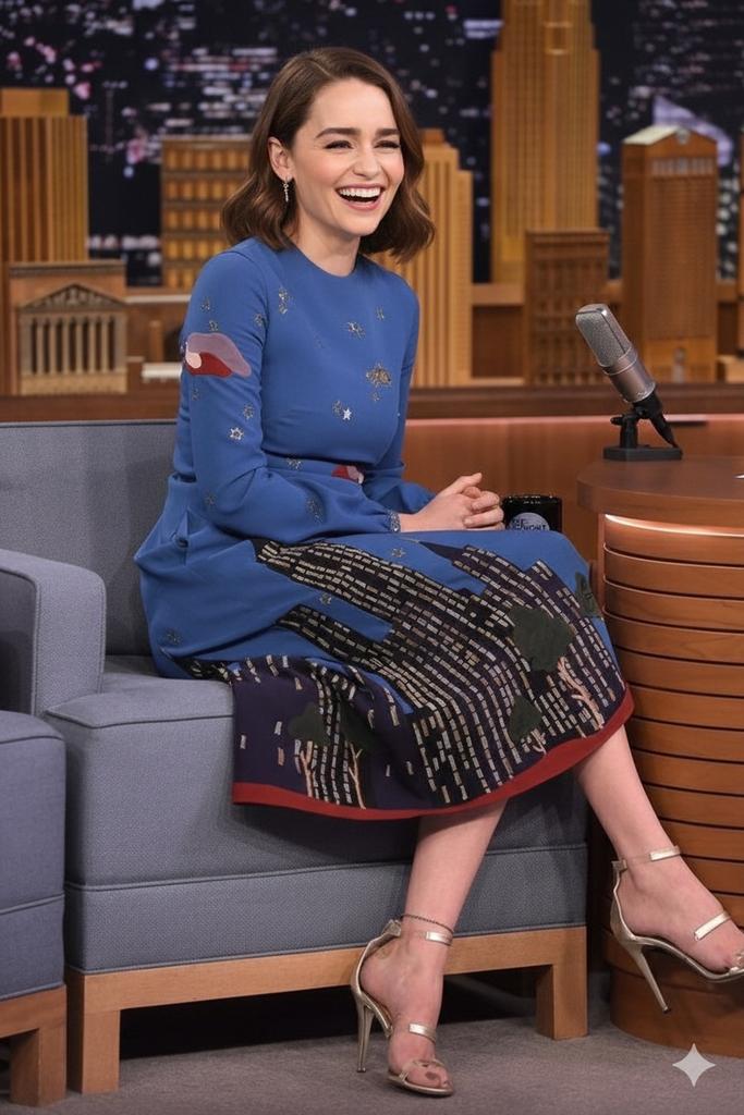 Cinematic Talk Show Portrait (Emilia Clarke Inspired) — example 2