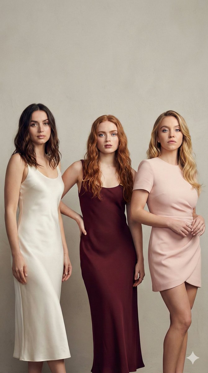Luxury Editorial Portrait of Three Actresses — example 1