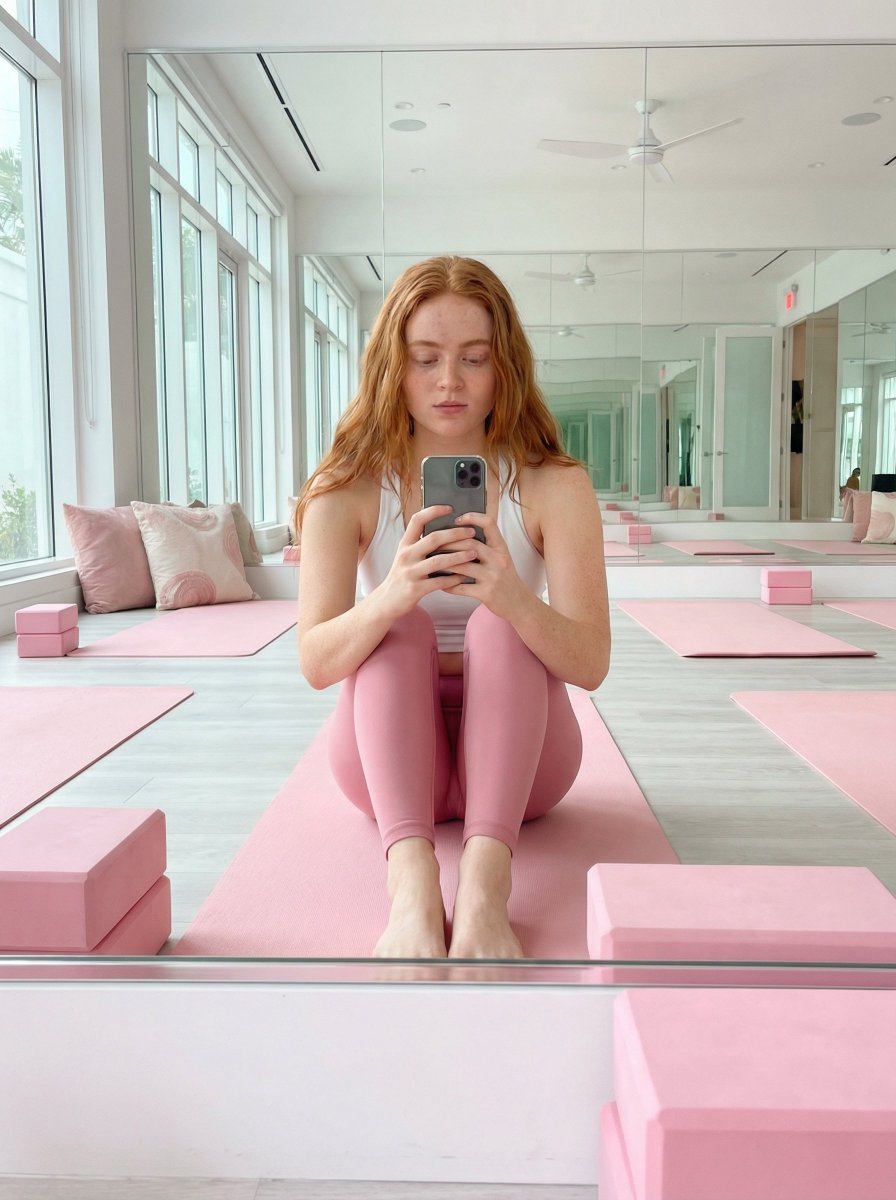 Influencer Fitness Studio Mirror Selfie — example 2