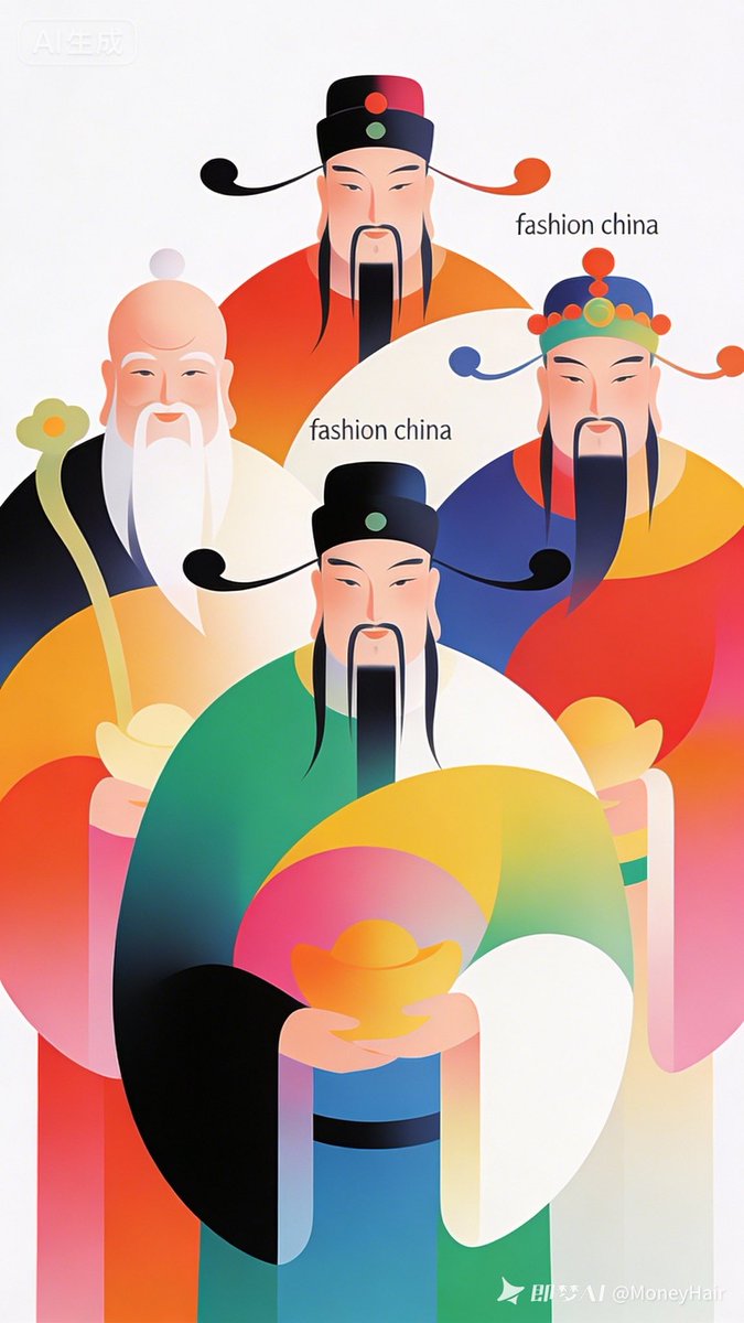 Vector Illustration for Five Gods of Wealth Red Packet Cover — example 1