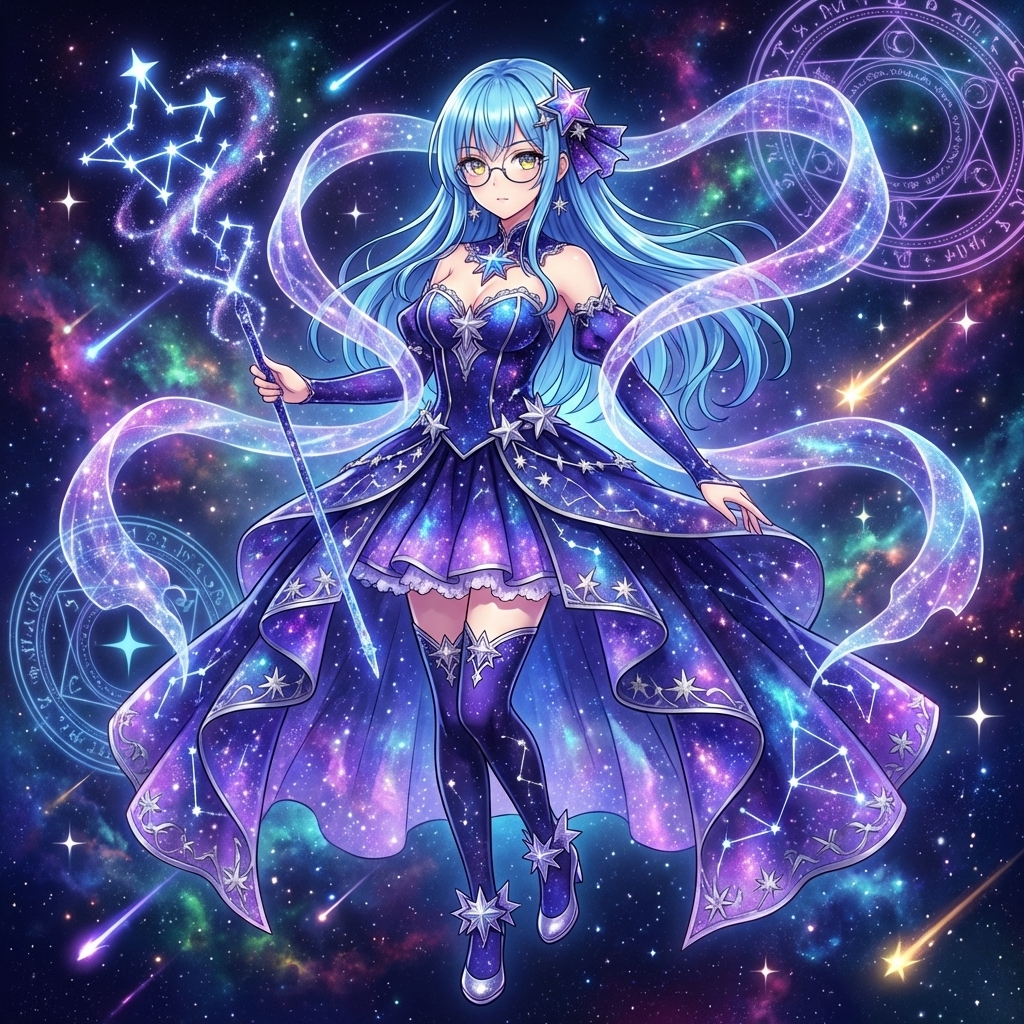 Magical Girl Transformation Prompt (Cosmic Attribute) — example 1