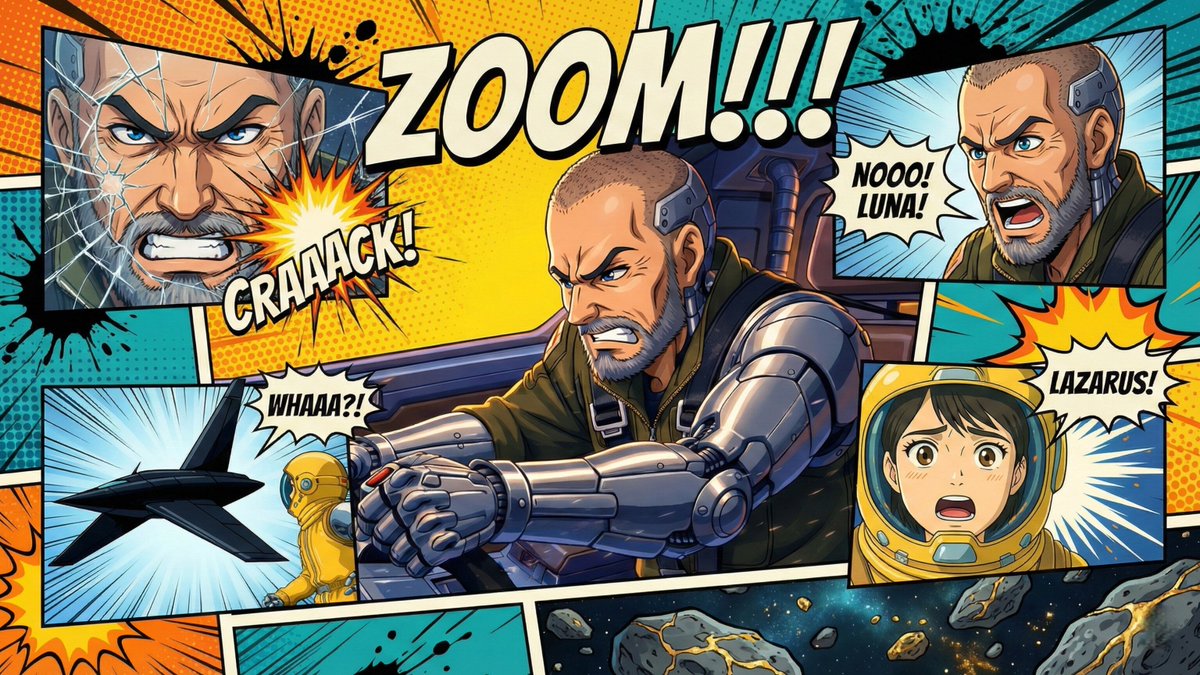 Sci-Fi Comic Poster Illustration JSON Prompt for Nano Banana Pro — example 4