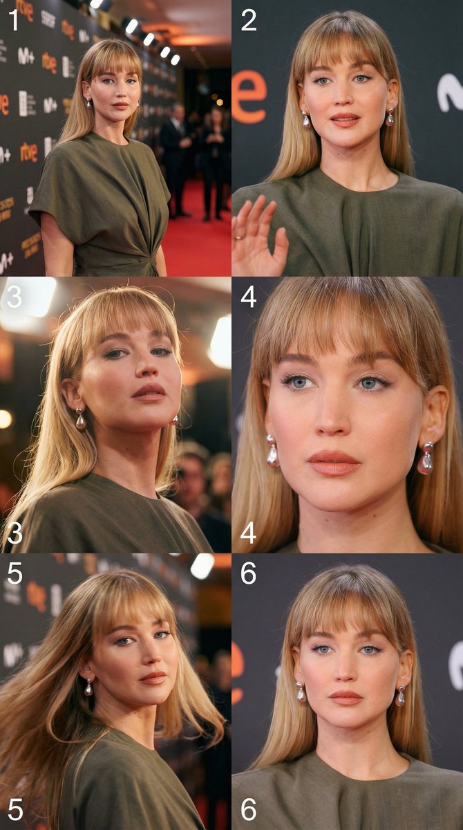 Cinematic 3x2 storyboard grid from a single image reference — example 1