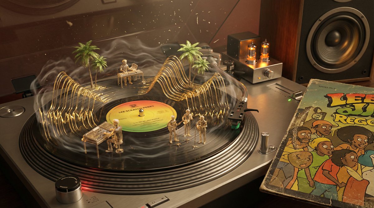 Surreal Vinyl Record Mid-Play Visualization — example 2