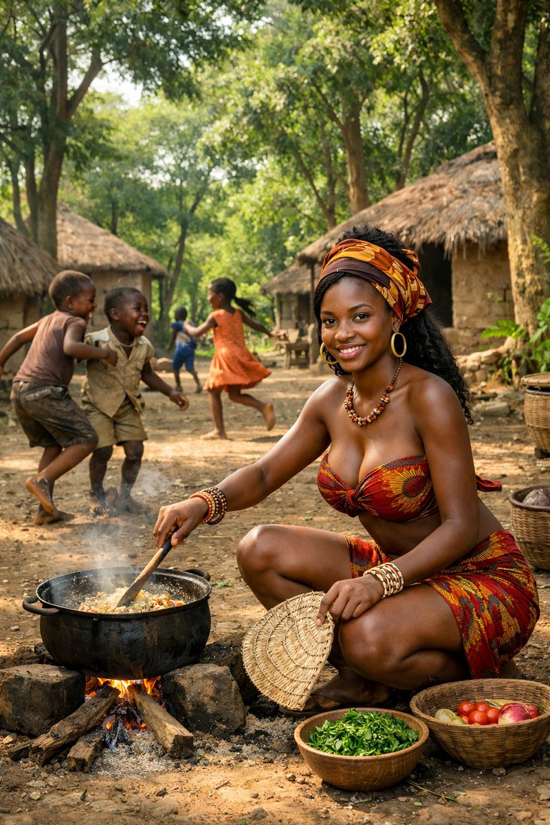 Documentary Photo of African Village Scene — example 2