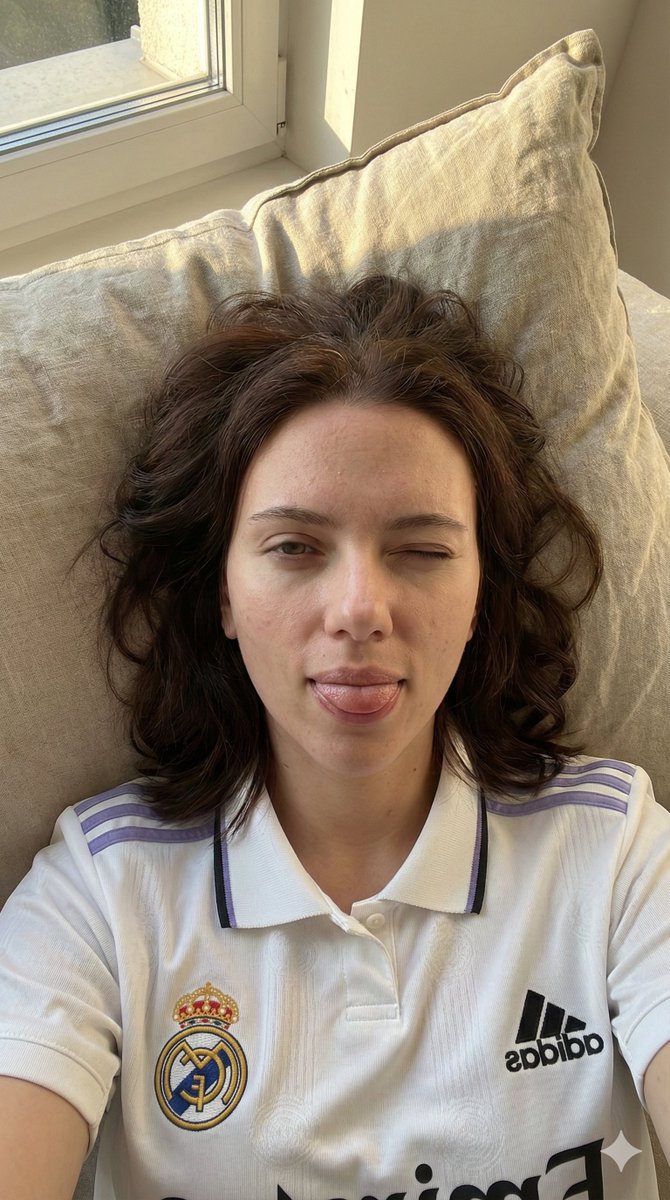 JSON Prompt for Scarlett Johansson in Real Madrid Kit (Candid Selfie) — example 3