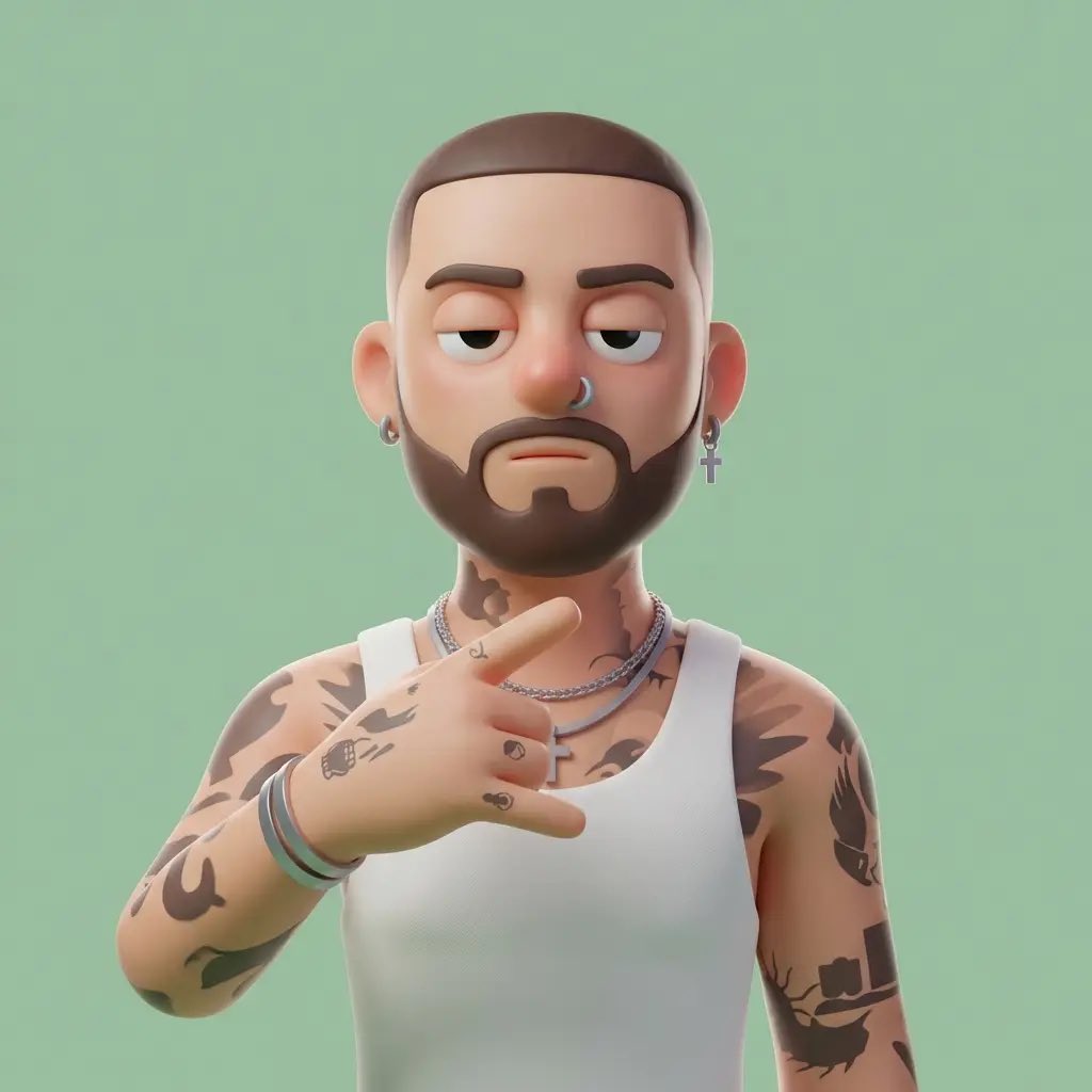 JSON Prompt for Stylized 3D Character Render (Minimal Cartoon) — example 2