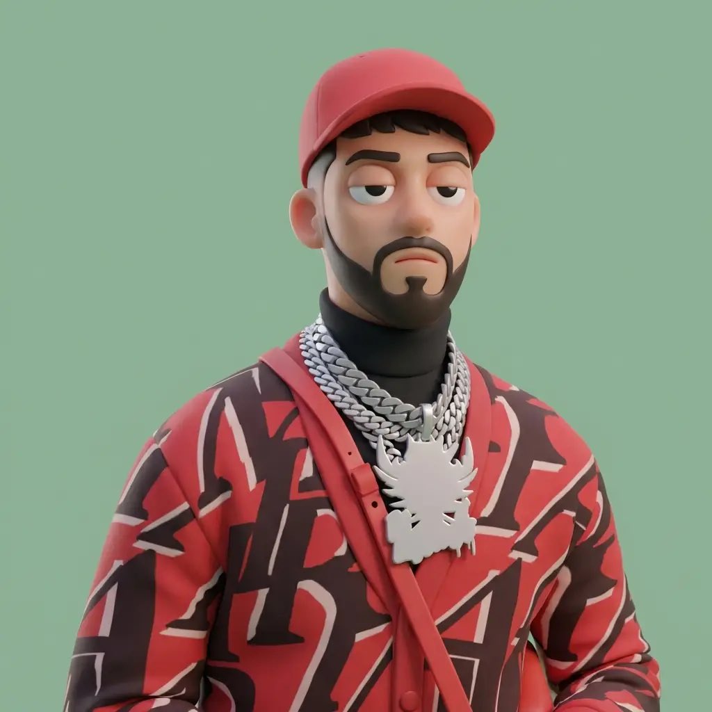 JSON Prompt for Stylized 3D Character Render (Minimal Cartoon) — example 3