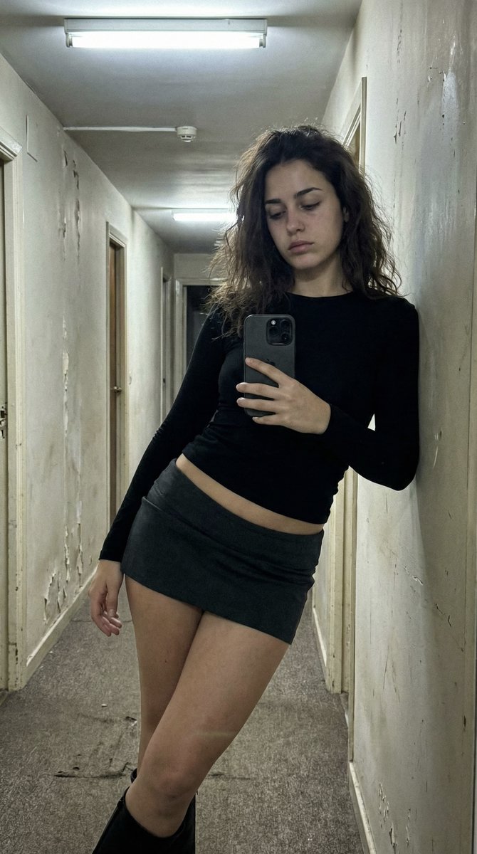 Ultra Photorealistic iPhone Selfie in an Empty Hallway — example 1