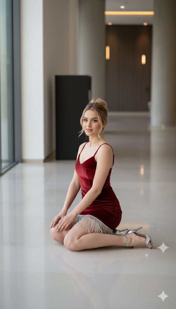 8K Ultra-High Definition Editorial Portrait in Ruby Red Velvet — example 2
