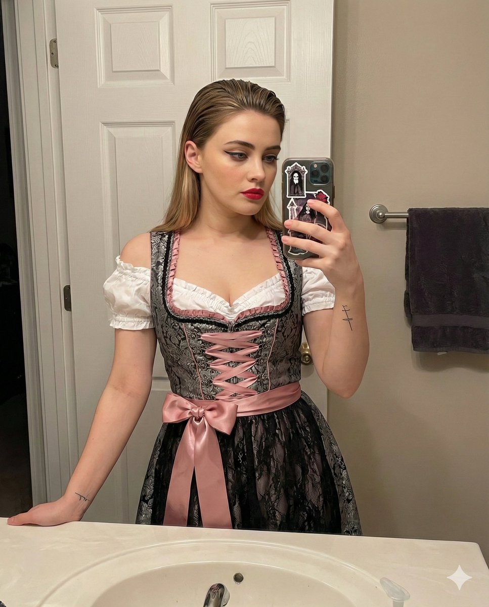 Coquette Goth Dirndl Mirror Selfie — example 1