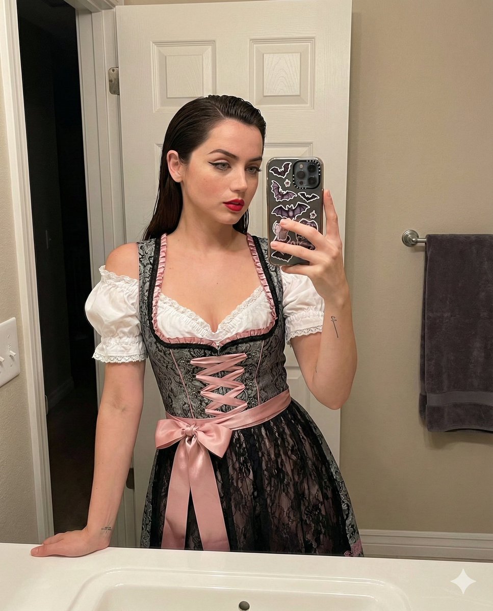 Coquette Goth Dirndl Mirror Selfie — example 2